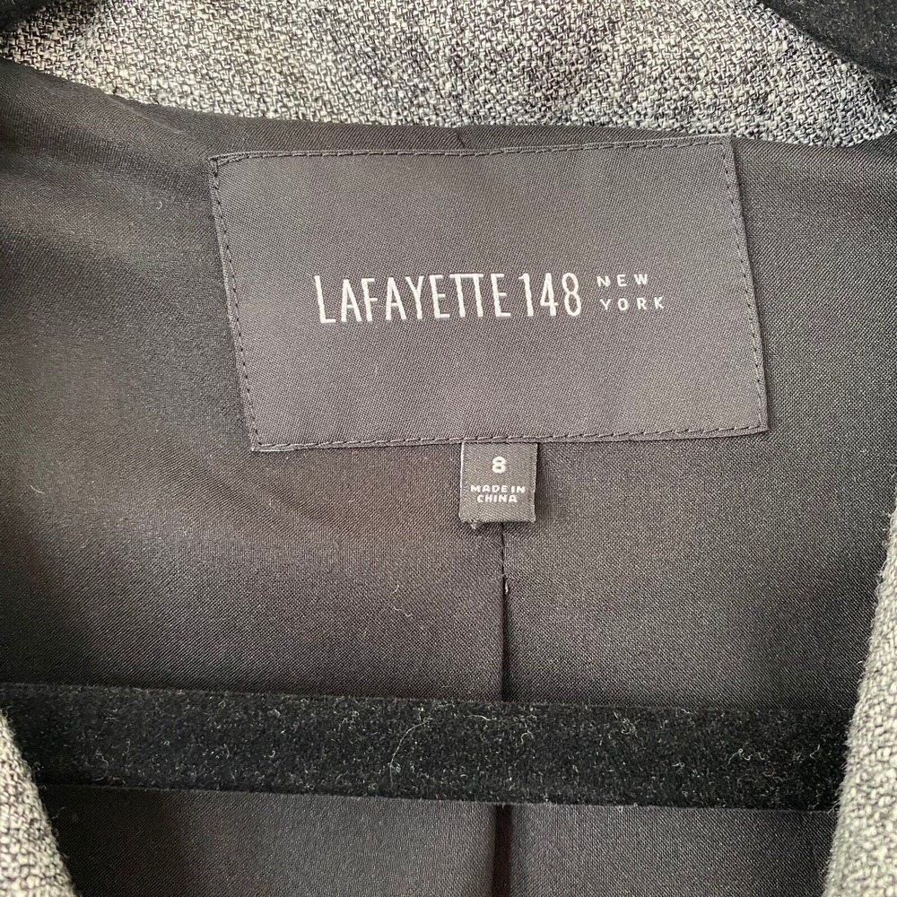 Lafayette 148 Button Front Jacket Blazer Pockets Long Sleeve Black Women's 8 - Picture 4 of 5